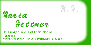 maria hettner business card